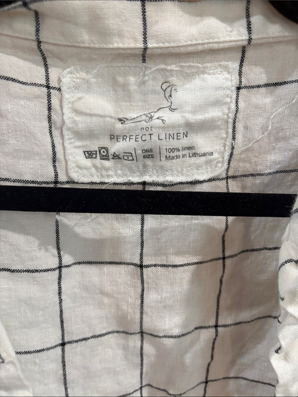 notPERFECTLINEN White Windowpane Linen Open Cardigan (yes needs ironing) - Picture 2 of 5